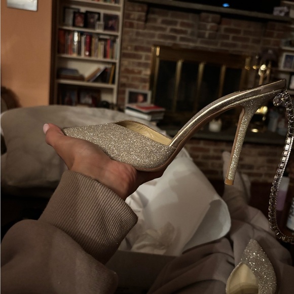 Jimmy Choo Silver Glitter Heels bridal - Picture 4 of 10